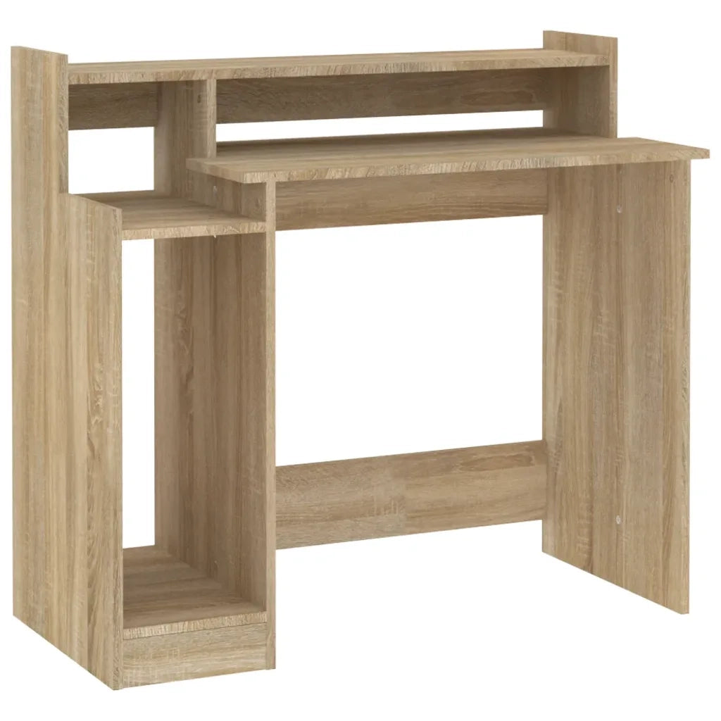 Scrivania con Luci LED Rovere Sonoma 97x45x90 cm in Multistrato 805555