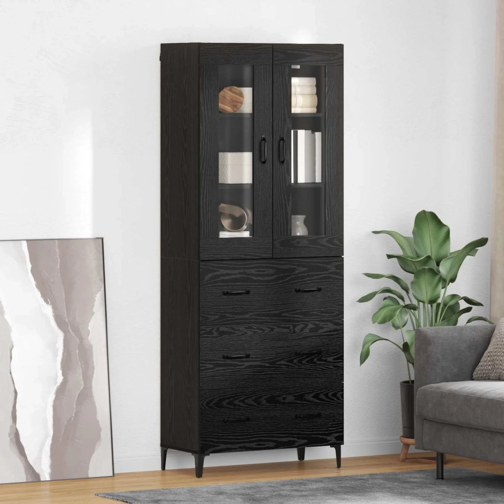 Credenza Rovere Nero 69,5 x 34 x 180 cm Legno multistrato 3416228