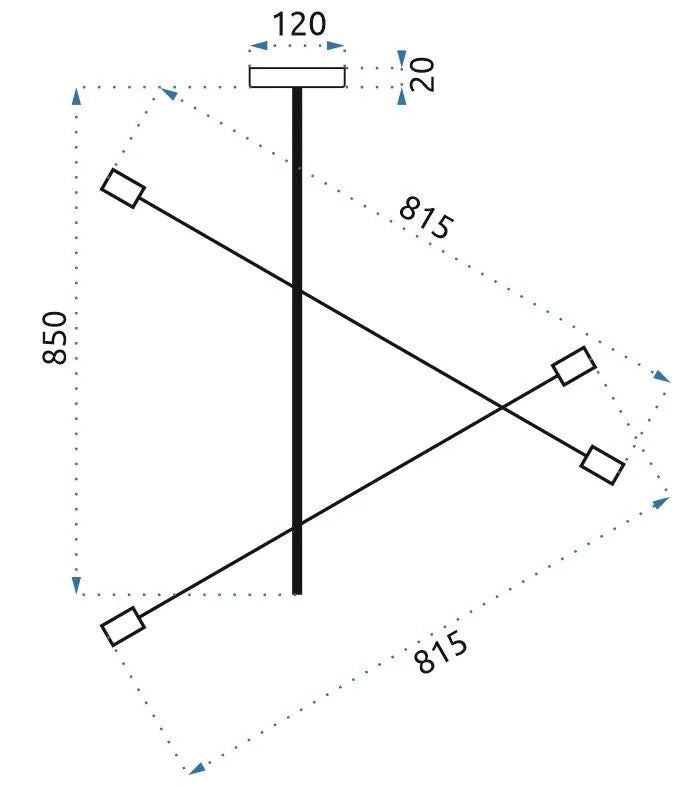 Lampada Da Soffitto Pernsile Due Braccia Regolata APP479-4C