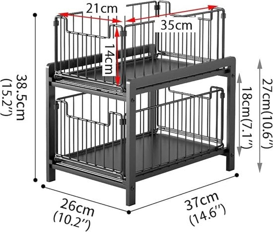 Organizzatore per sotto il lavello - pannello di stoccaggio multifunzione 37D x 26L x 38,5H centimetri