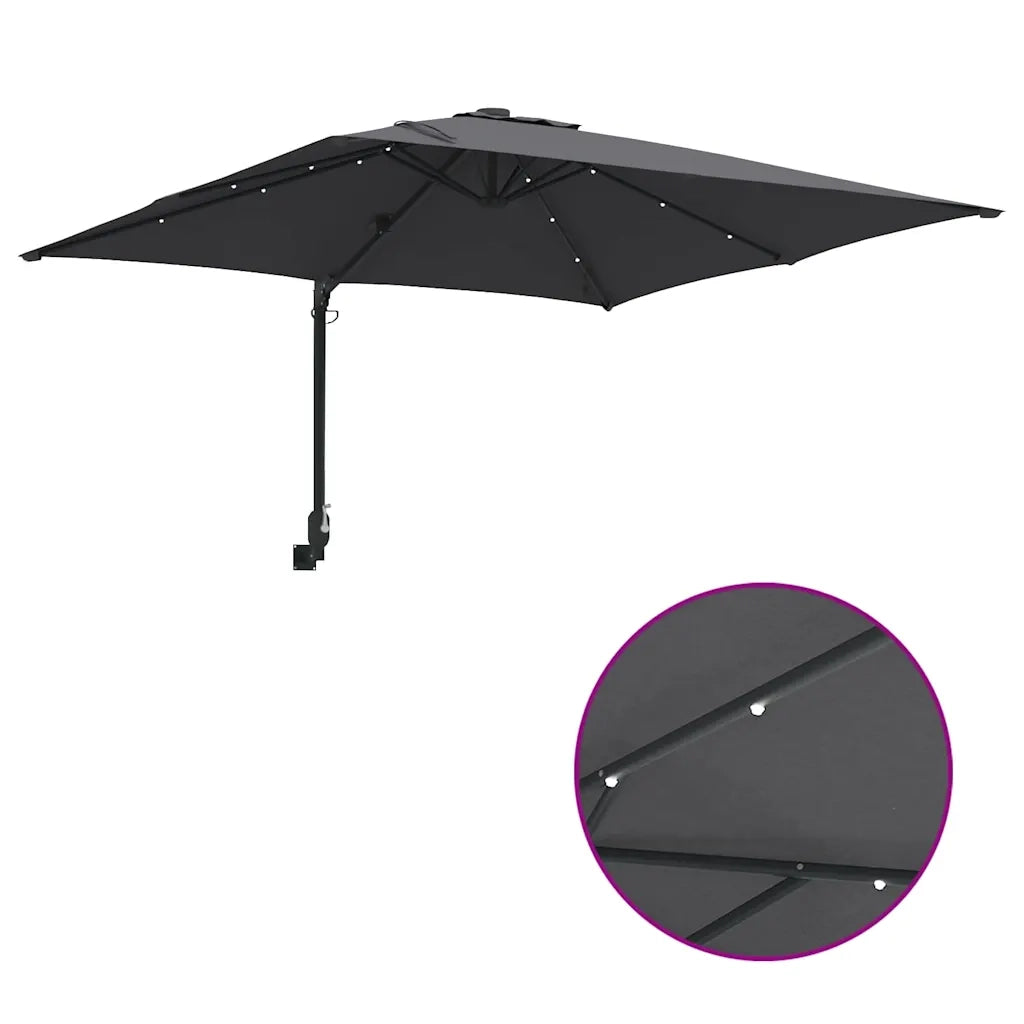 Ombrello da giardino Antracite 248,5 x 247,5 x 160 cm 42003253