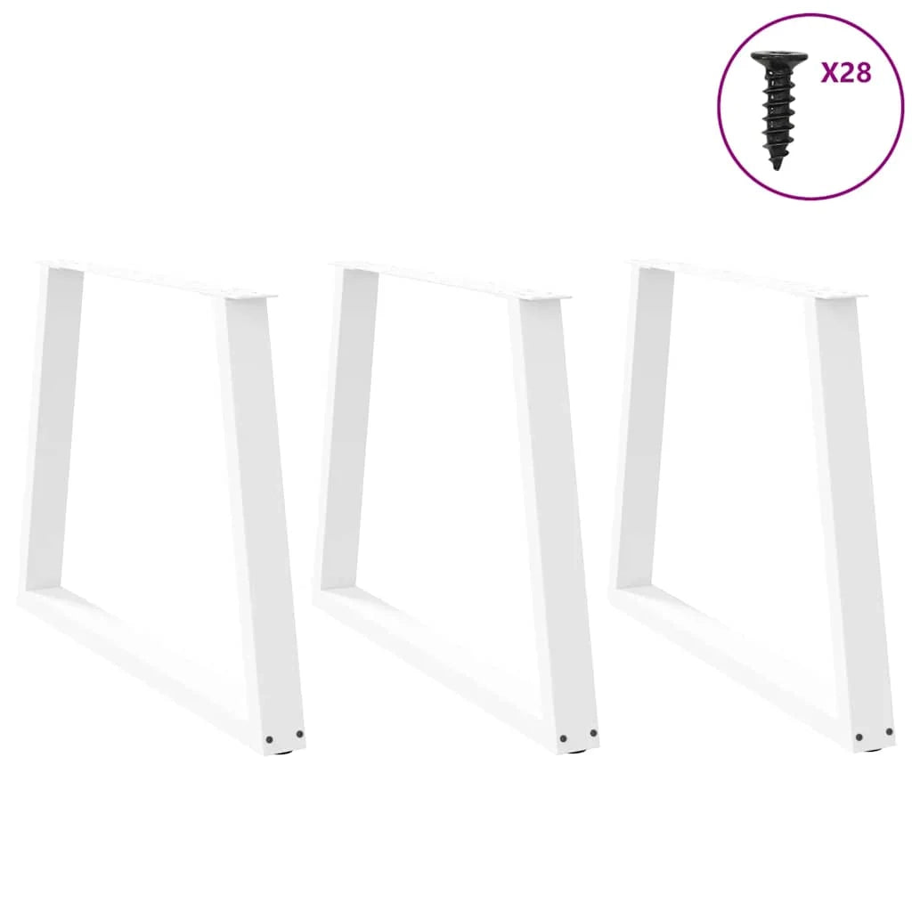 Set di 3 gambe per tavolo da pranzo a forma di V 100 x 72-73,3 cm design moderno con livello regolabile acciaio bianco 02_0056885