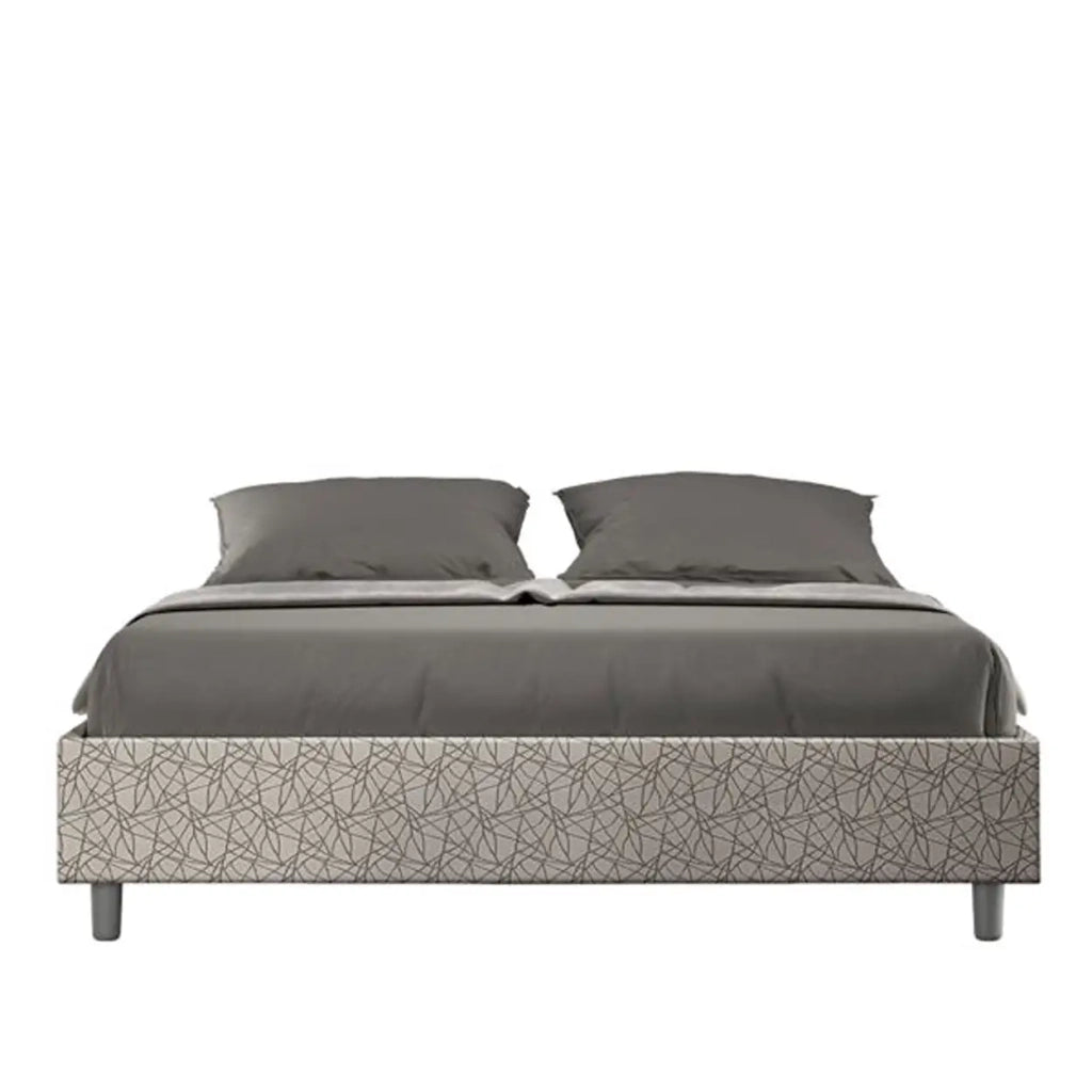 Letto matrimoniale contenitore imbottito 160x210 tessuto Era 2 grigio Azelia