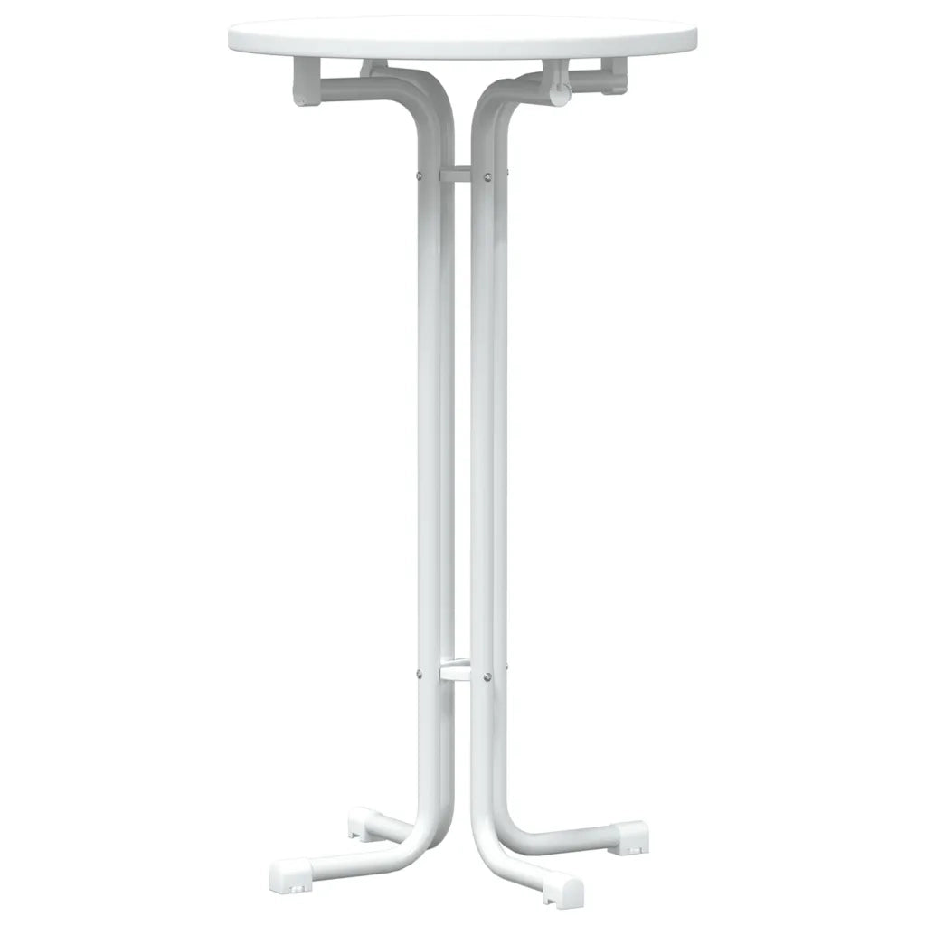 Tavolo da Bar Bianco Ø60x110 cm Legno Multistrato e Acciaio 4008300