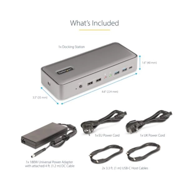 Startech.com kvm docking station usb-c per due laptop, docking station displayport a doppio monitor 4k 60 hz, hub usb a 5 porte, gbe, dock kvm con alimentazione a 90w/45w per due laptop, windows/mac - 129UE-USBC-KVM-DOCK