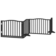 Cancelletto e porta di sicurezza per animali domestici 4 pannelli legno di pioppo nero 02_0023352