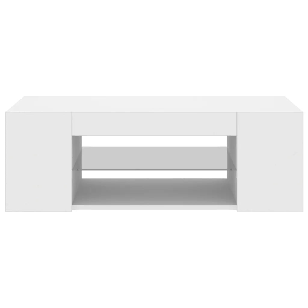 Mobile Porta TV con Luci LED Bianco 90x39x30 cm