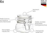 Set di contenitori in vetro, 750 ml, 6 pezzi, Made in Germany, contenitori di conservazione con coperchio e vite per serraggio per conservare a vuoto, imballare e riempire, vetro trasparente, dimensioni 10 x 10 x 14.2 cm