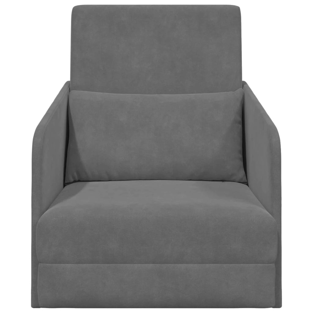 Divano letto | Sof¨¤ letto | Letto singolo Grigio scuro 65 x 80 x 83 cm Velluto