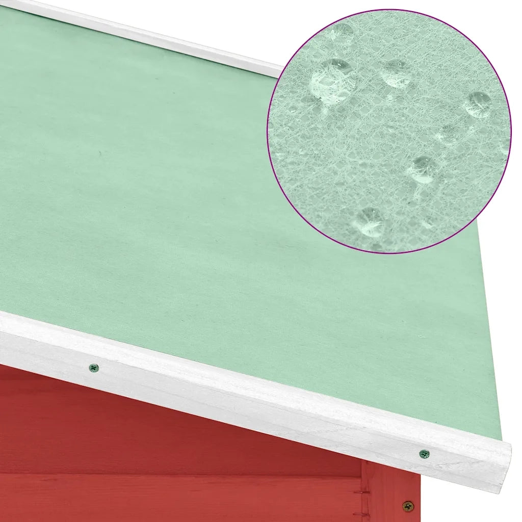 Pollaio con Casetta Nidificazione Rosso e Bianco in Legno Abete