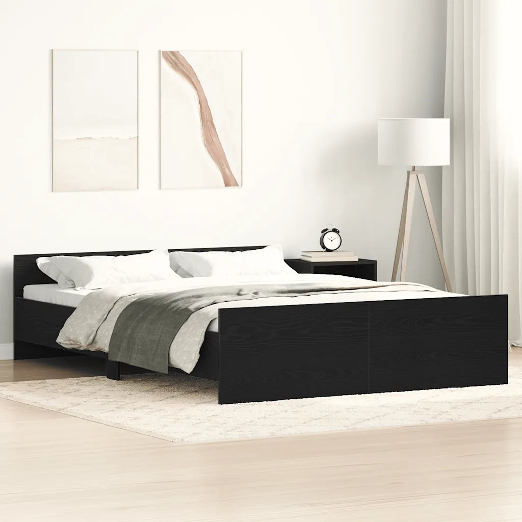 Giroletto senza Materasso Rovere Nero 120x200 cm Truciolato