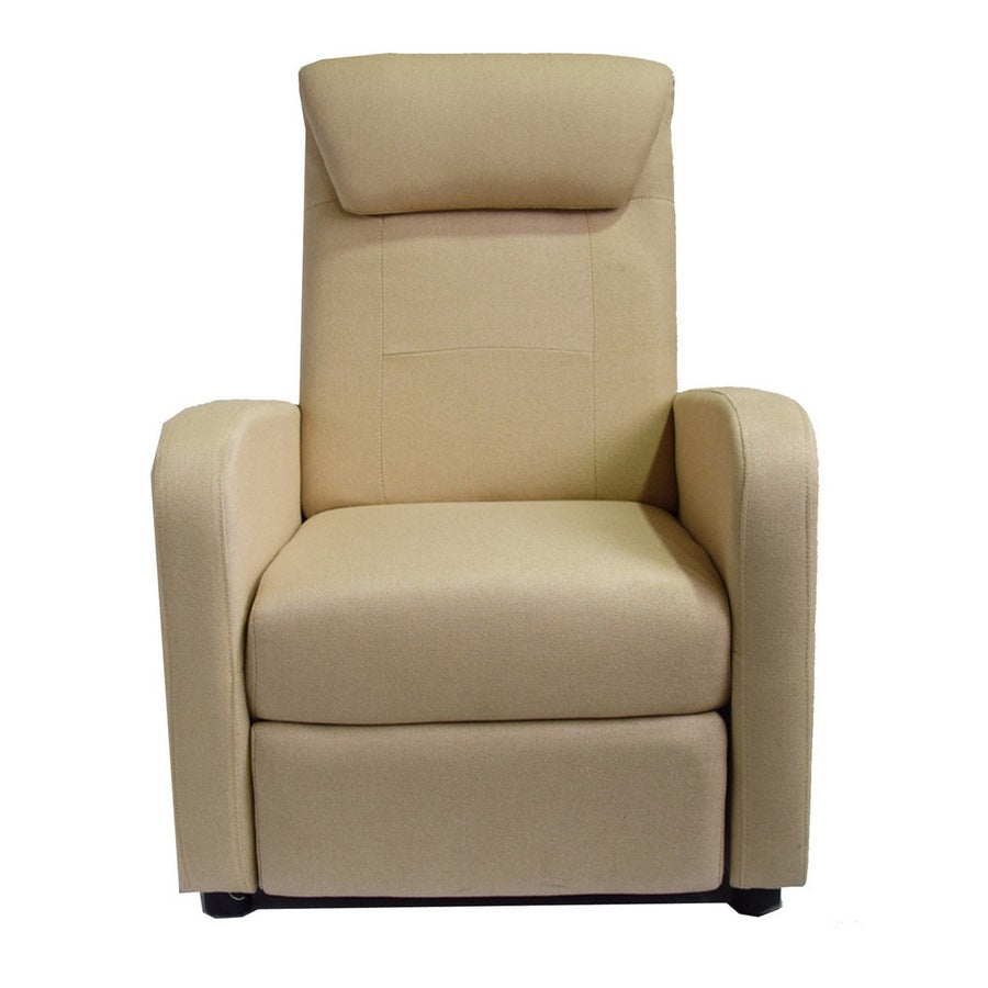 Poltrona Relax Reclinabile Manuale in Tessuto Marta Sabbia