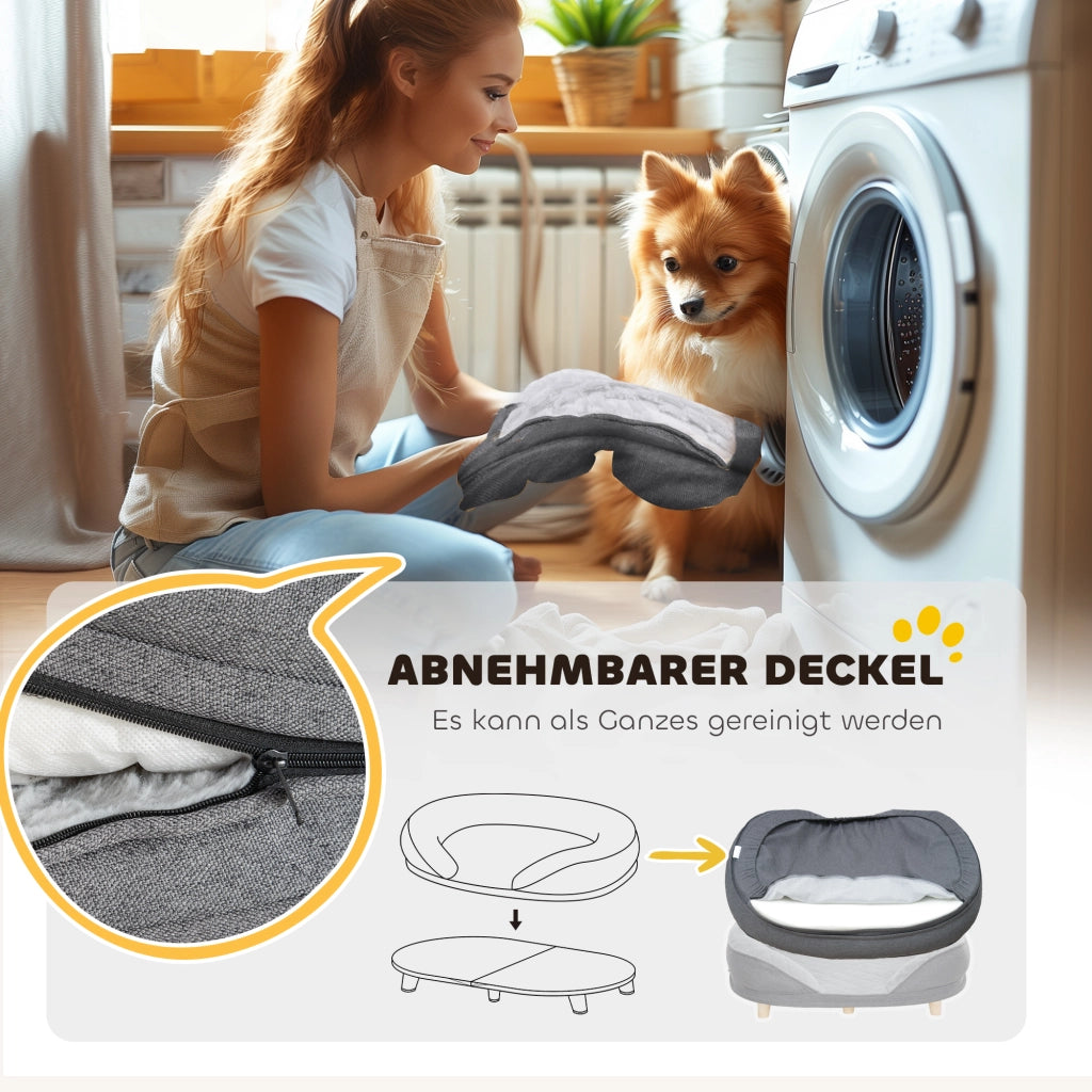 Letto per cani ¨C zephmum ¨C grigio 90x78x25 cm