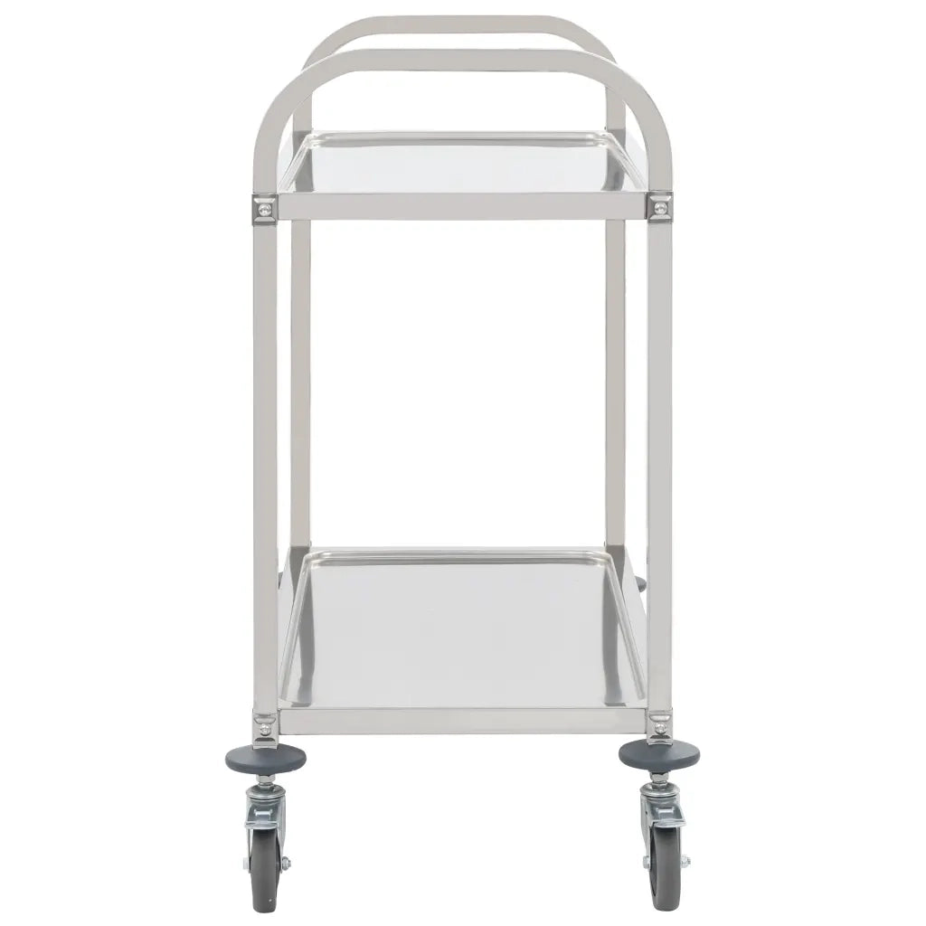 Carrello da Cucina a 2 Livelli 95x45x83,5 cm in Acciaio Inox cod mxl 76826