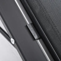 Set 2 Lettini Prendisole e Tavolino con Ripiano, in Tessuto Traspirante e Metallo, 59x169x66 cm, Nero