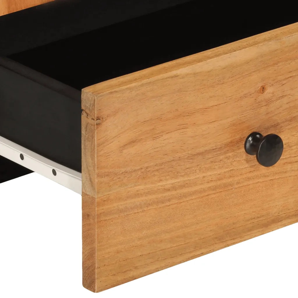 Credenza con Cassetto 60x33x100cm Legno Massello Acacia e Ferro 352934
