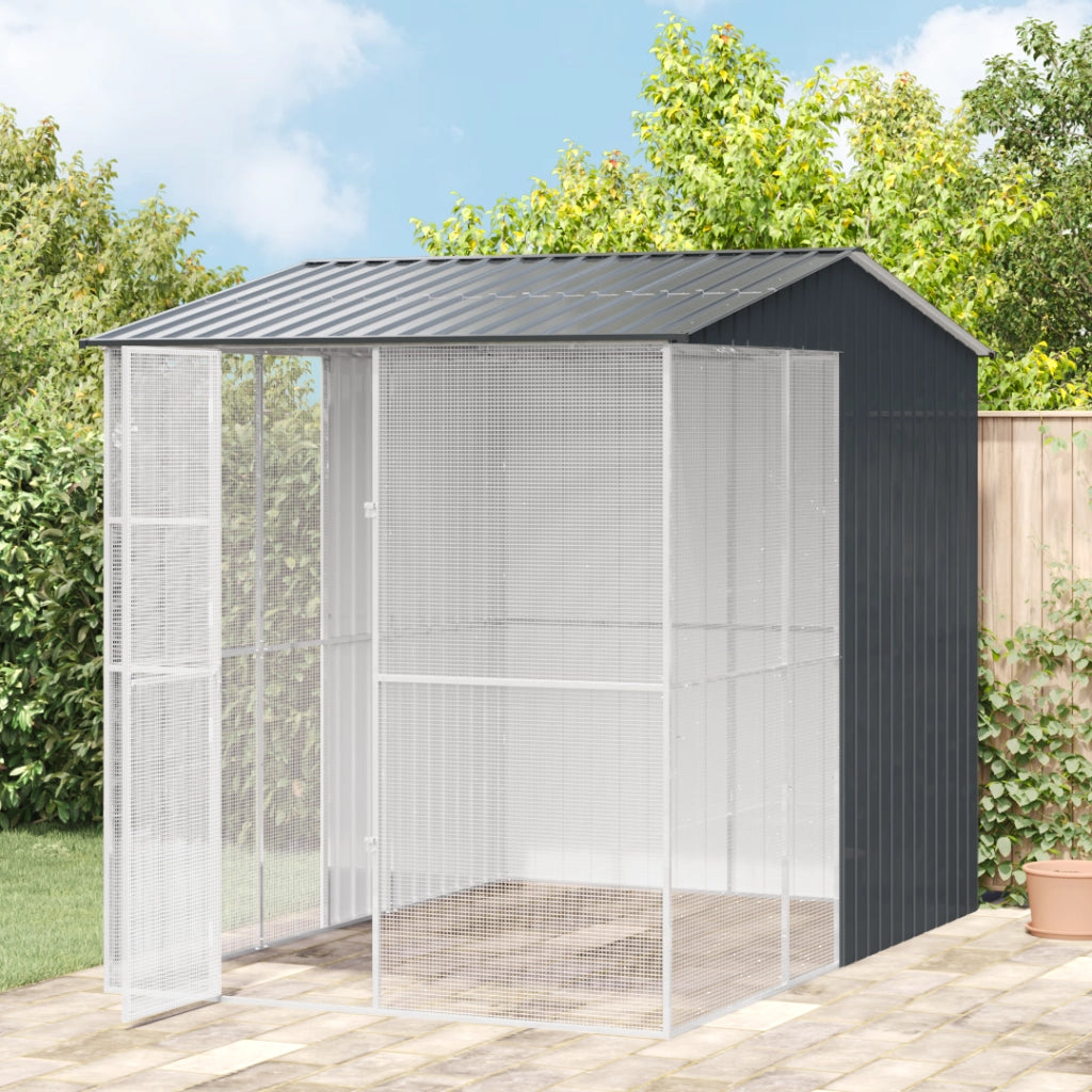 Voliera per uccelli Antracite 215x310x247 cm in Acciaio