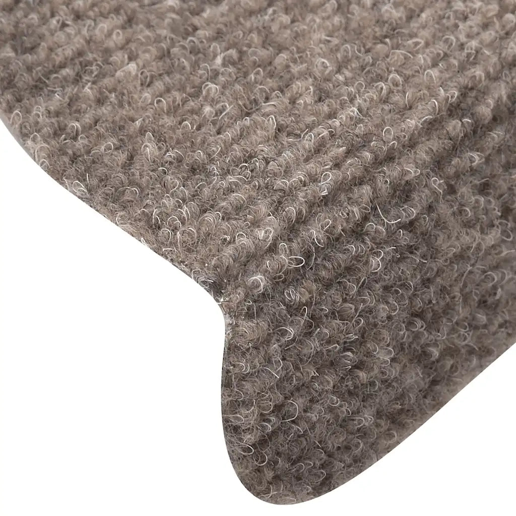 vidaXL Tappetini per scale autoadesivi 30 pz 65x21x4 cm beige semicircolari grandi