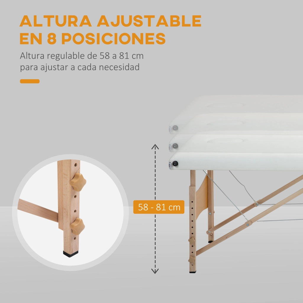 Poltrona Massaggiante Pieghevole ¨C zephmum ¨C 186x60x61-87 cm Crema