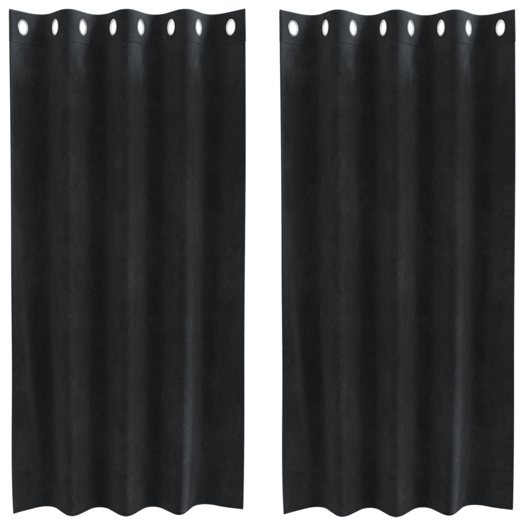 Tende oscuranti  con occhielli 2 pezzi in velluto nero