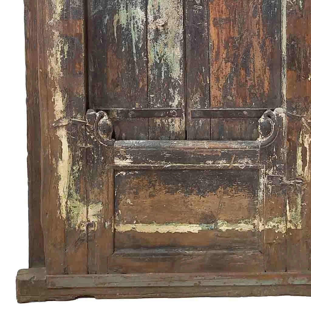 Finestra in legno marrone fatta a mano 103x12x166 cm