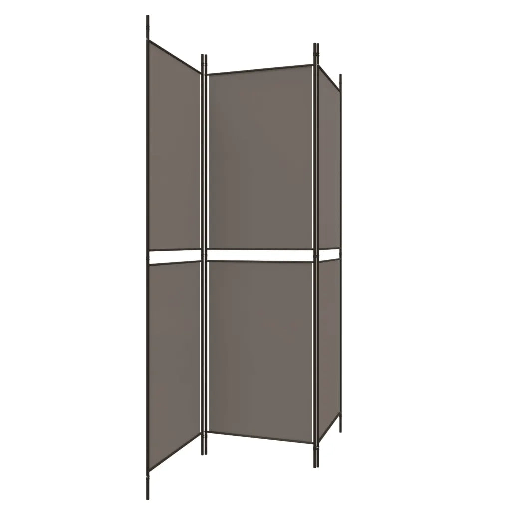 Divisorio a 3 Pannelli Antracite 150x200 cm in Tessuto 350228