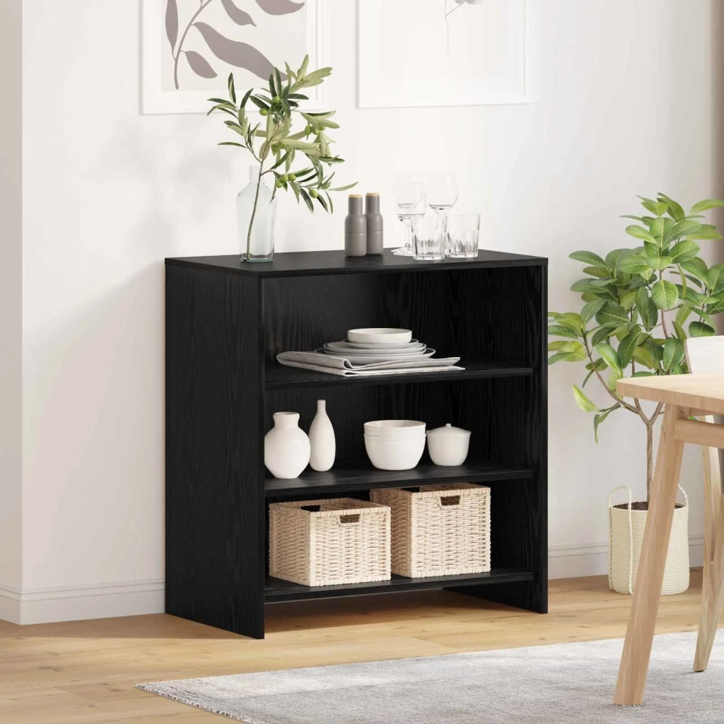 Credenza | Madia | Buffet da pranzo | Armadio da pranzo Nero 70 x 41 x 75 cm Legno multistrato