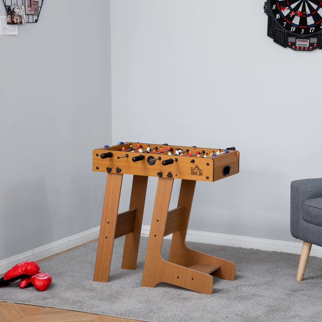 EasyComfort Calcio Balilla Pieghevole in Legno con 6 Aste, 18 Giocatori e Segnapunti, 69x37x70cm