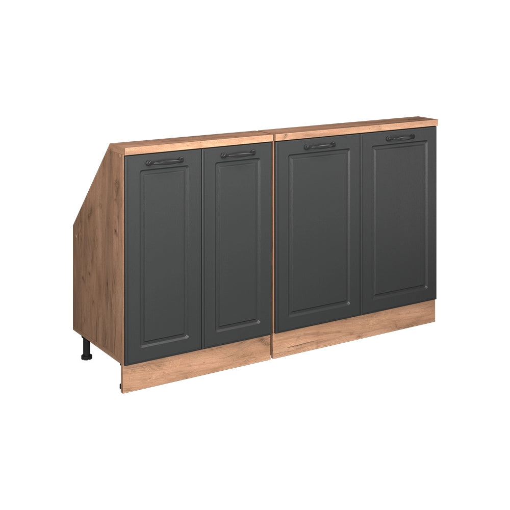 Set di mobili sottotetto Rion Antracite rustico/Rovere dorato Set di 2 Vicco