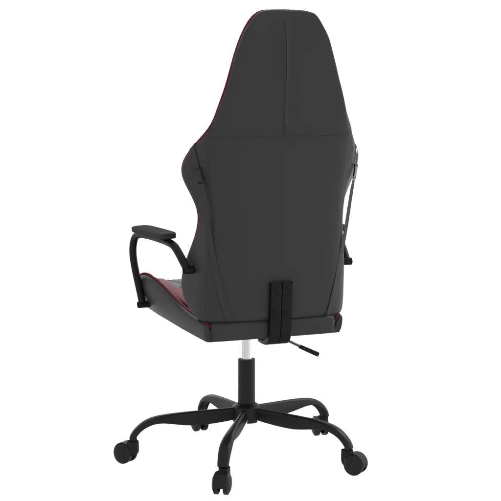 Sedia Gaming | Sedia da e-sports Massaggio Nero e Rosso Vino in Similpelle