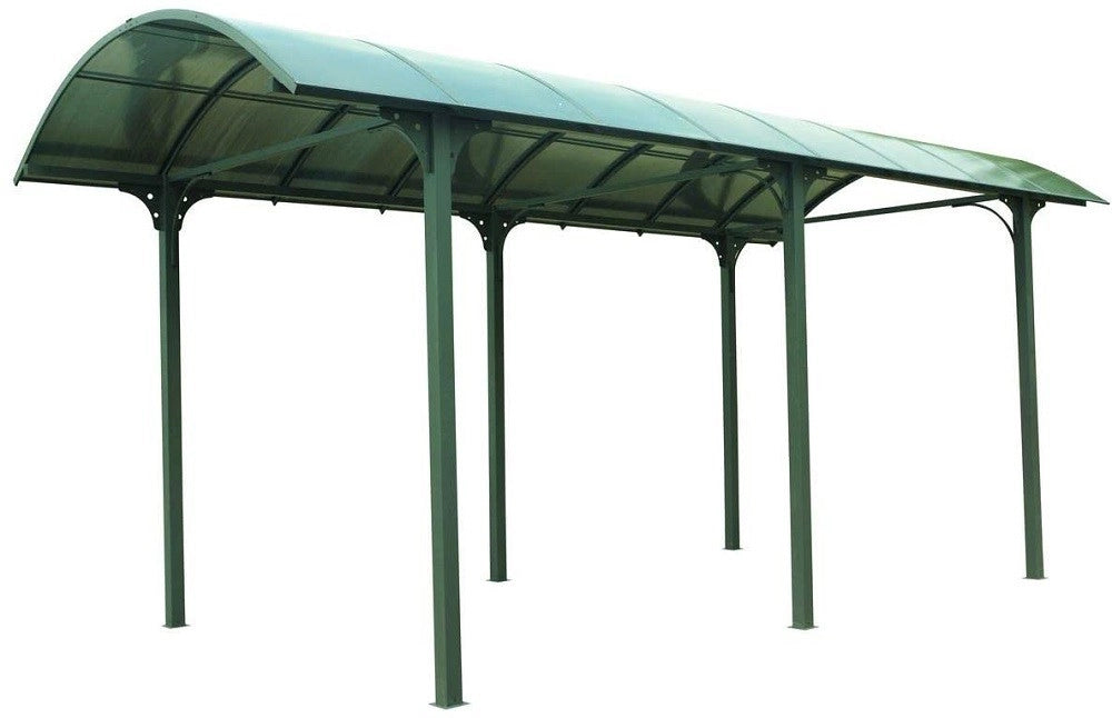 Carport FORESTA tettoia arrotondata per posto camper, furgone, barca, in alluminio, tetto policarbonato 360X760