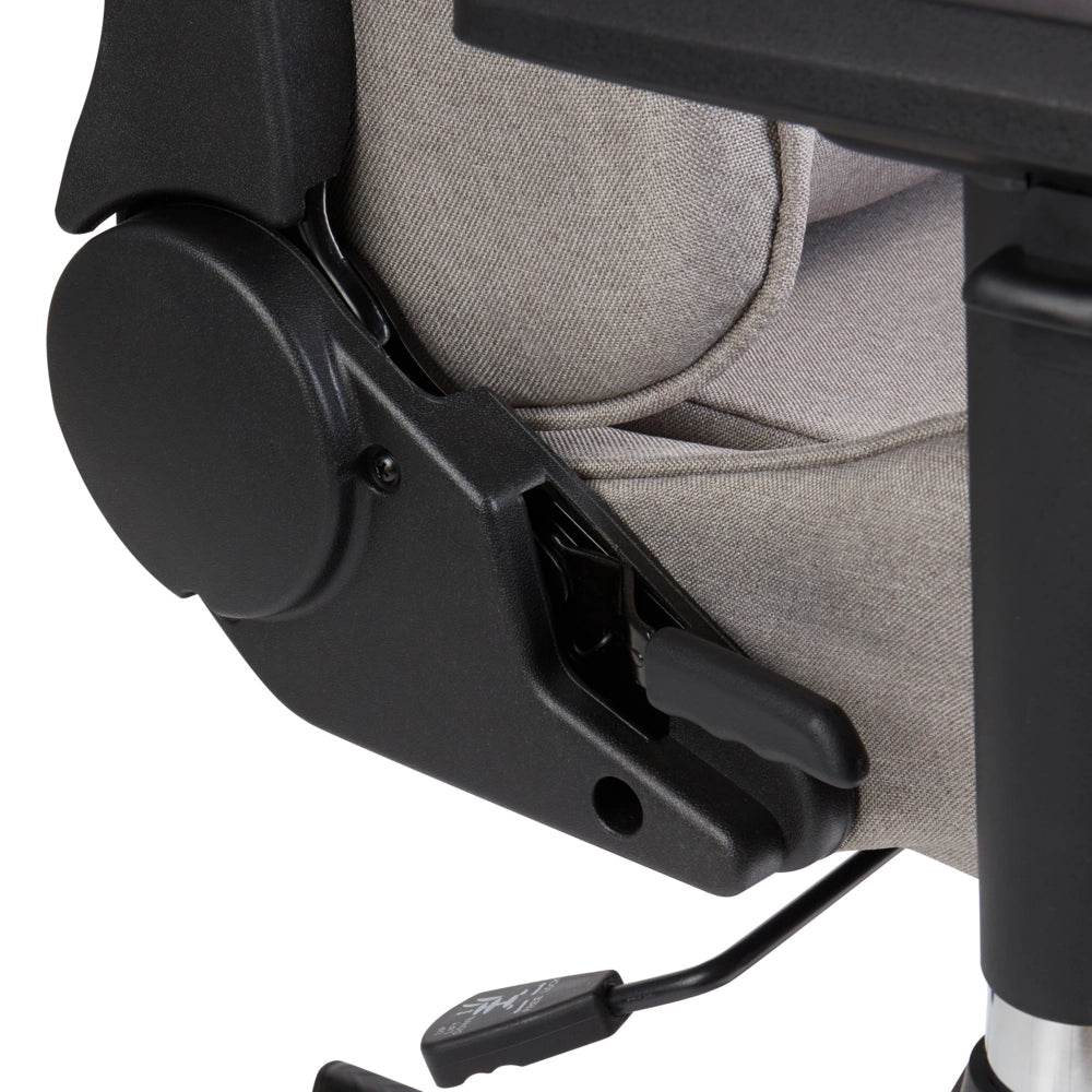 Sedia da ufficio ergonomica in tessuto con braccioli regolabili di colore beige poltrona gaming stile moderno
