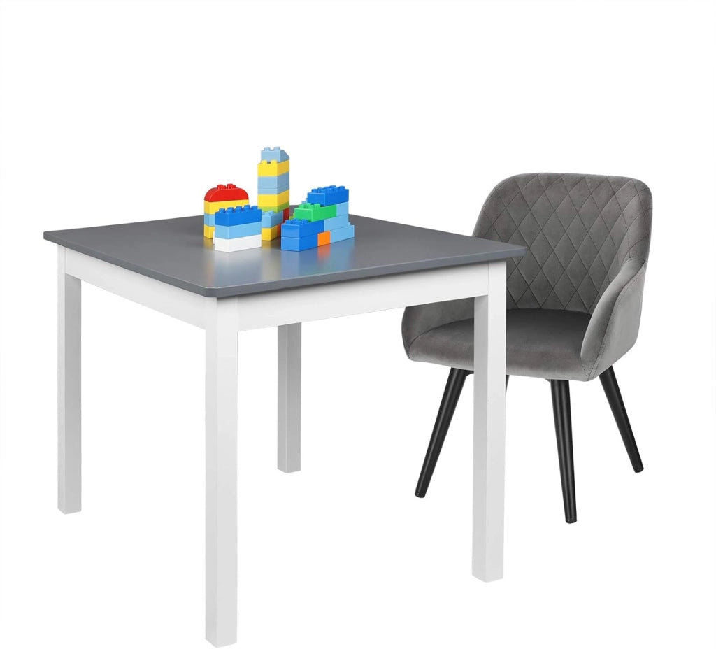 Sedia Bambini Sediolina da Tavolo Piccola Poltroncina Bimbi per Cameretta Velluto Grigio