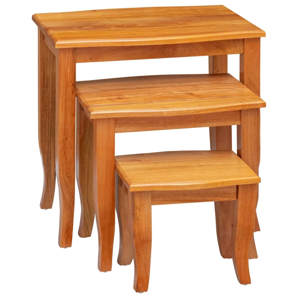 Tavolini Nesting 3 pcs Naturale Legno di Mogano Massello 42009927