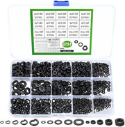 Set di chiusura in acciaio carbocarbonio M2 M3 M4 M5 M6 inclusi viti a 6 facce e viti di serraggio - assortimento viti di chiusura e chiavi di chiusura - 1410 pezzi (nero)