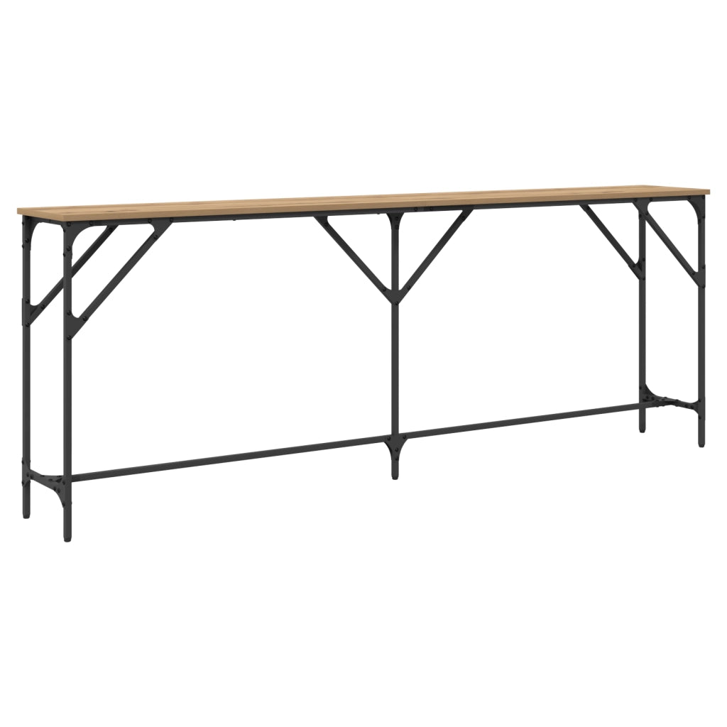 Tavolo Consolle Rovere Artigianale 200x29x75 cm Legno Ingegnerizzato