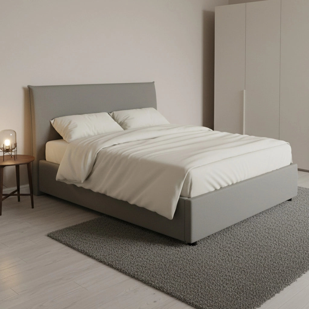 Anyta, Letto Piazza e Mezza Sfoderabile Made in Italy, Grigio
