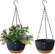 Pannelli per piante appesi, 2-Pack contenitori per piante appesi per piante da interni esterni, contenitori per piante esterni con fori di drenaggio e piatto rimovibile per il giardino, Φ21CM