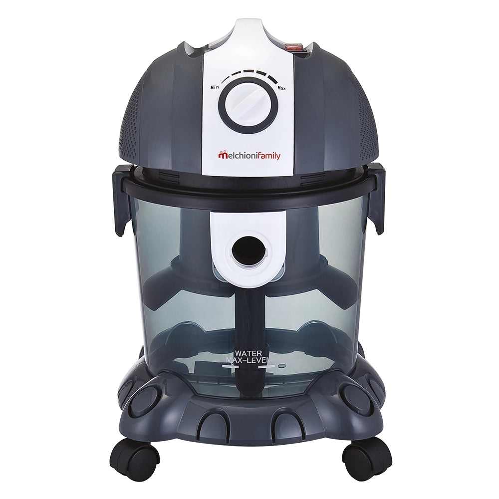 Melchioni Family Bidone Aspiratutto MR BIN G Aspira Liquidi e Solidi Filtro ad Acqua Aspirapolvere con Bidone Potenza 1200W Funzione Soffio Capacità Serbatoio 15 L Polvere e 10 L Liquidi