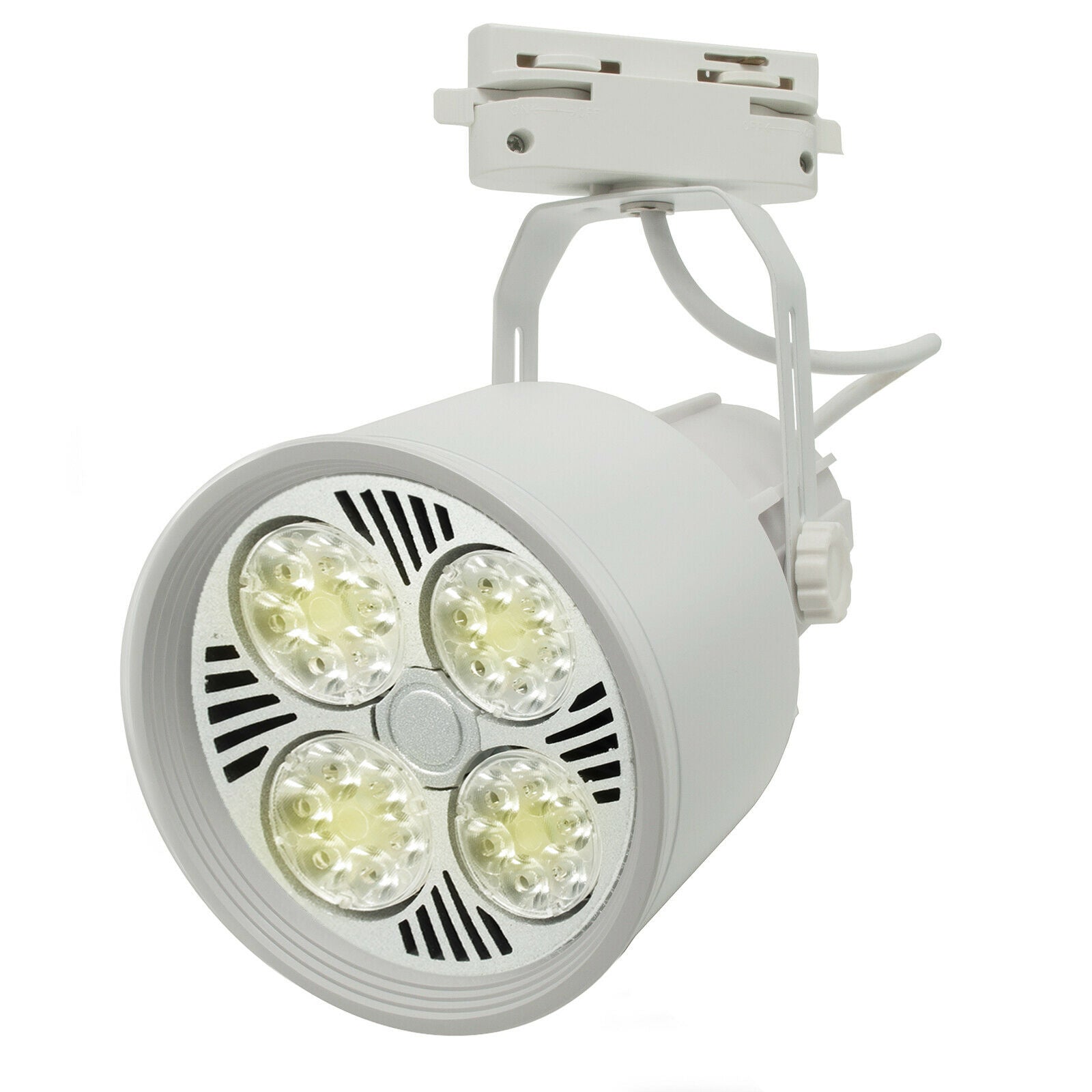 Faretto track binario orientabile lampada LED attacco E27 luce spot negozio ufficio 230V SENZA LAMPADA COLORE BIANCO