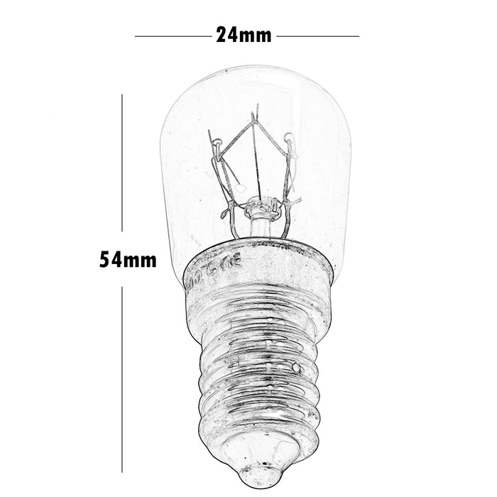 Lampadina forno 25W vetro E14 luce calda resistente alte temperature 300 gradi