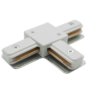 Connettore per binario track monofase giunto connessione a T doppio contatto COLORE BIANCO