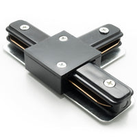 Connettore per binario track monofase giunto connessione a T doppio contatto COLORE NERO