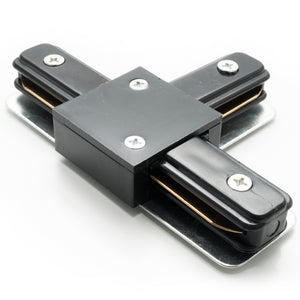Connettore per binario track monofase giunto connessione a T doppio contatto COLORE NERO