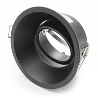 Portafaretto moderno porta faretto nero foro incasso 85mm luce orientabile GU10