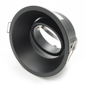 Portafaretto moderno porta faretto nero foro incasso 85mm luce orientabile GU10