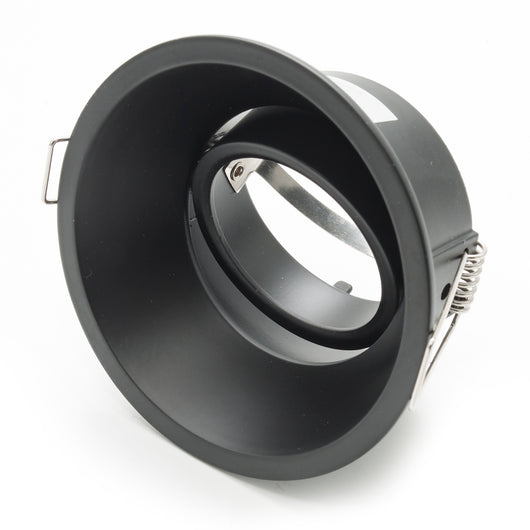 Portafaretto moderno porta faretto nero foro incasso 85mm luce orientabile GU10