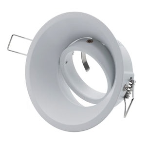 Portafaretto bianco foro incasso 85mm soffitto porta faretto orientabile GU10 GU5.3