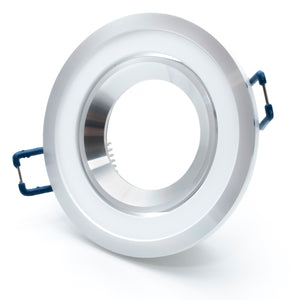 Porta faretto orientabile foro incasso 7cm cornice bianco silver luci soffitto cartongesso