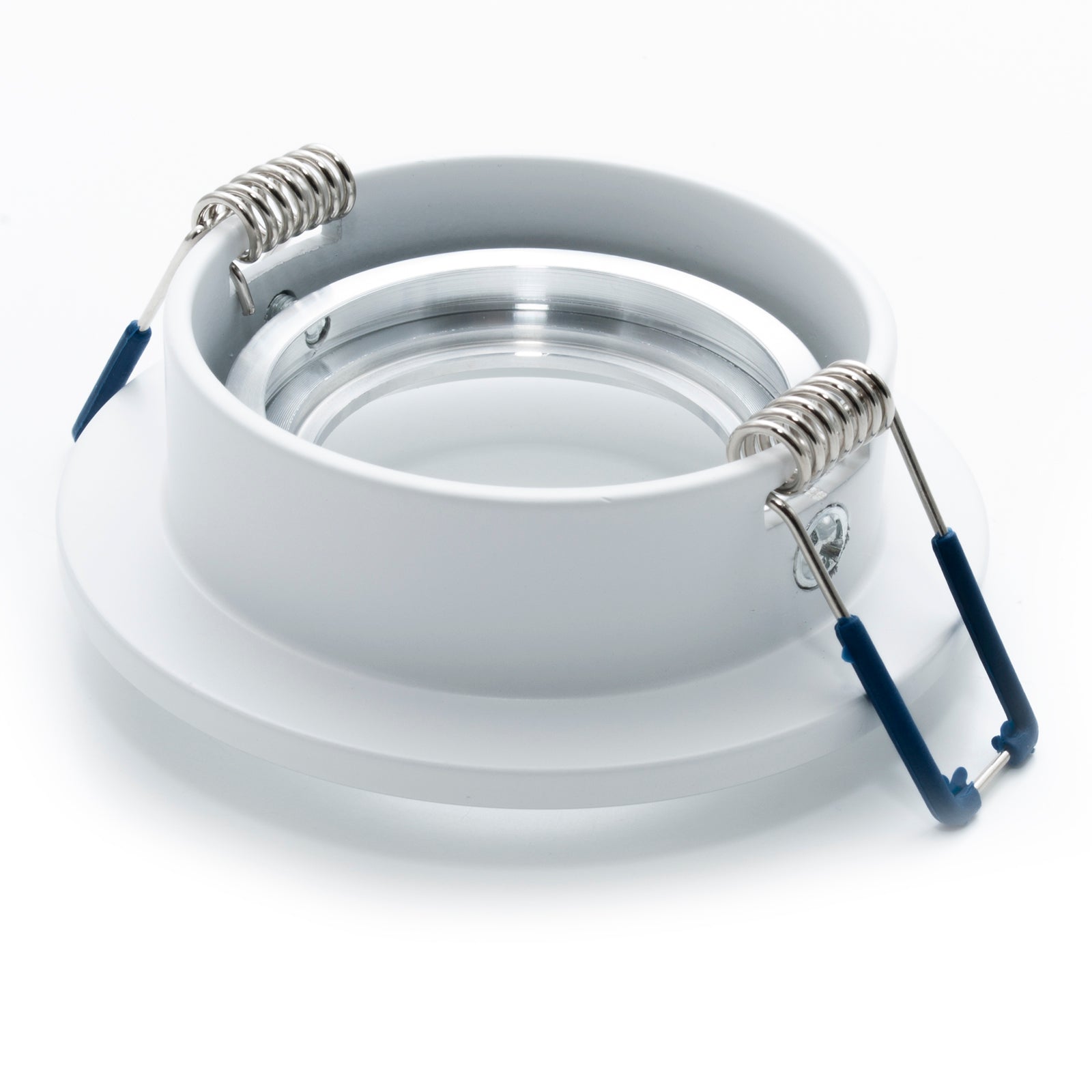 Porta faretto orientabile foro incasso 7cm cornice bianco silver luci soffitto cartongesso